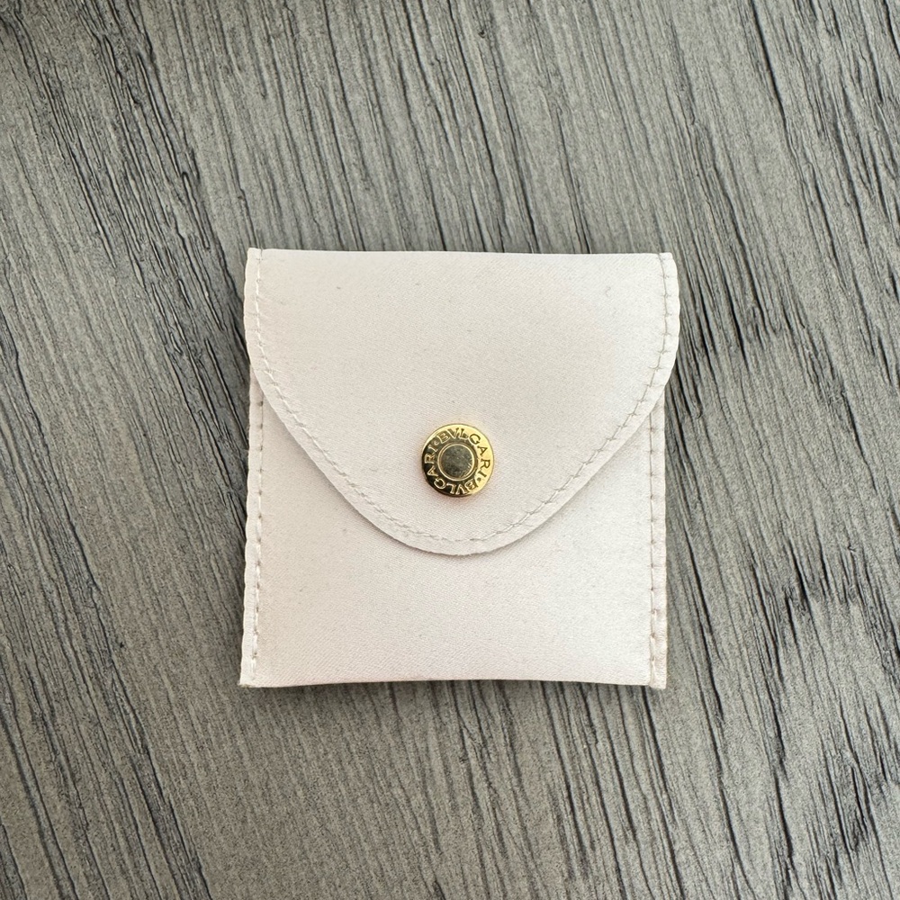 Bulgari Cream Accessory Pouch with Gold Button
